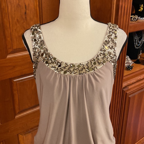 Sue Wong Taupe Cocktail Dress - Picture 2 of 9